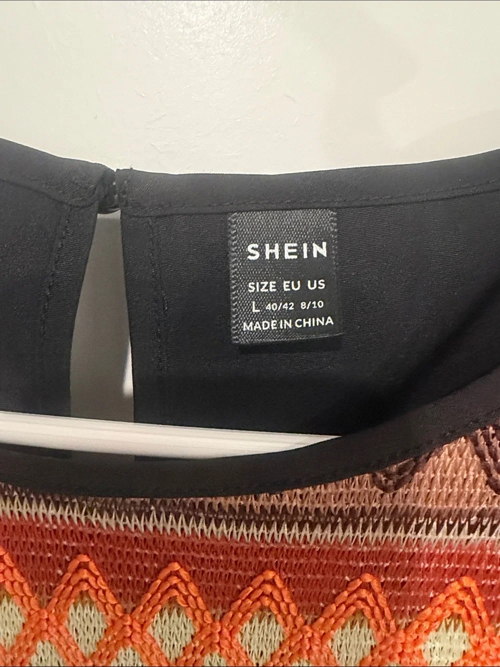 SHEIN Black Camisole with Orange and Cream Embroidered Yoke - Picture 2 of 5